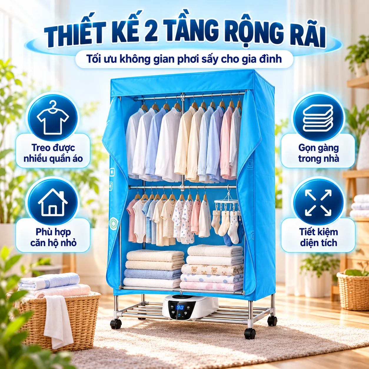 Thiết kế hai tầng rộng rãi