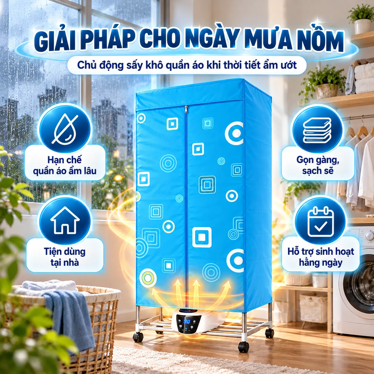 Tủ sấy cho mùa mưa nồm