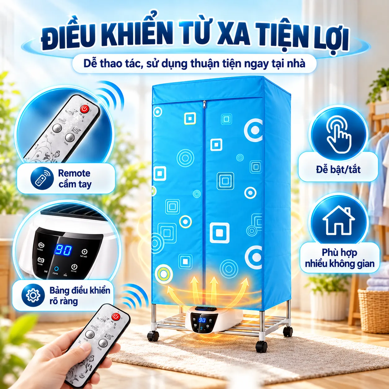 Bảng điều khiển và remote tủ sấy